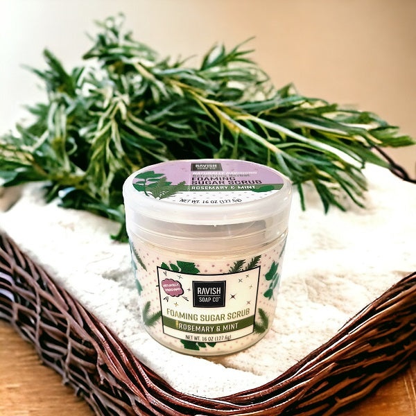 Rosemary and Mint Foaming Sugar Scrub