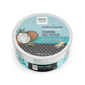 Beach Please Coconut and Sea Salt Foaming Salt Scrub Ravish Soap Company
